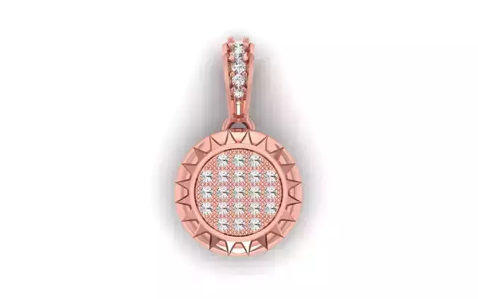 Solitaire Women Pendant 3dm STL OBJ FBX Render Details 3D print model