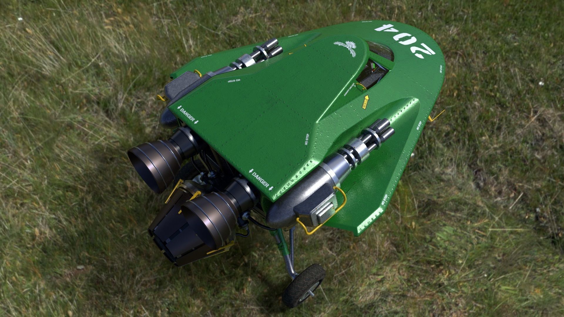 Cartoon Spacefighter 3D model_6