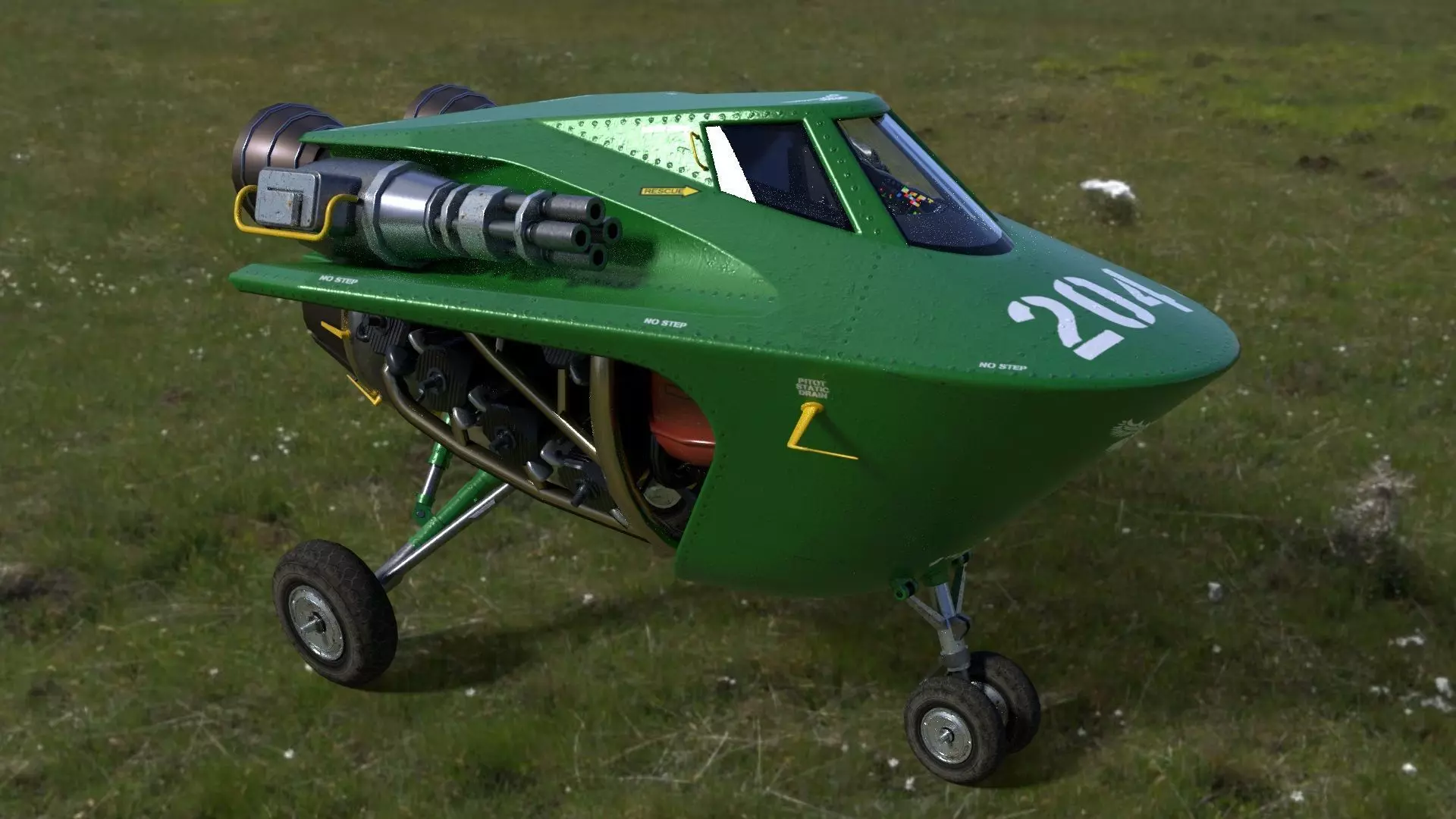 Cartoon Spacefighter 3D model_0