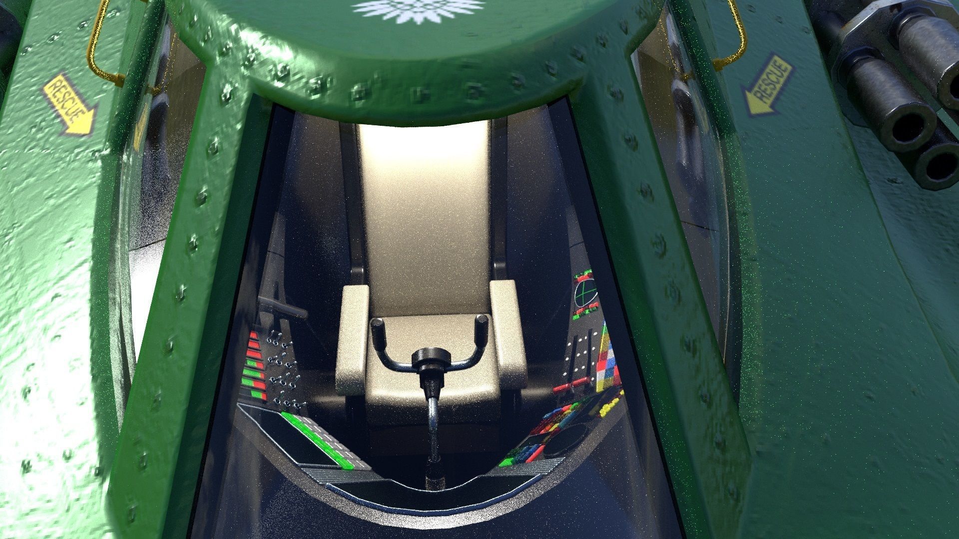 Cartoon Spacefighter 3D model_9