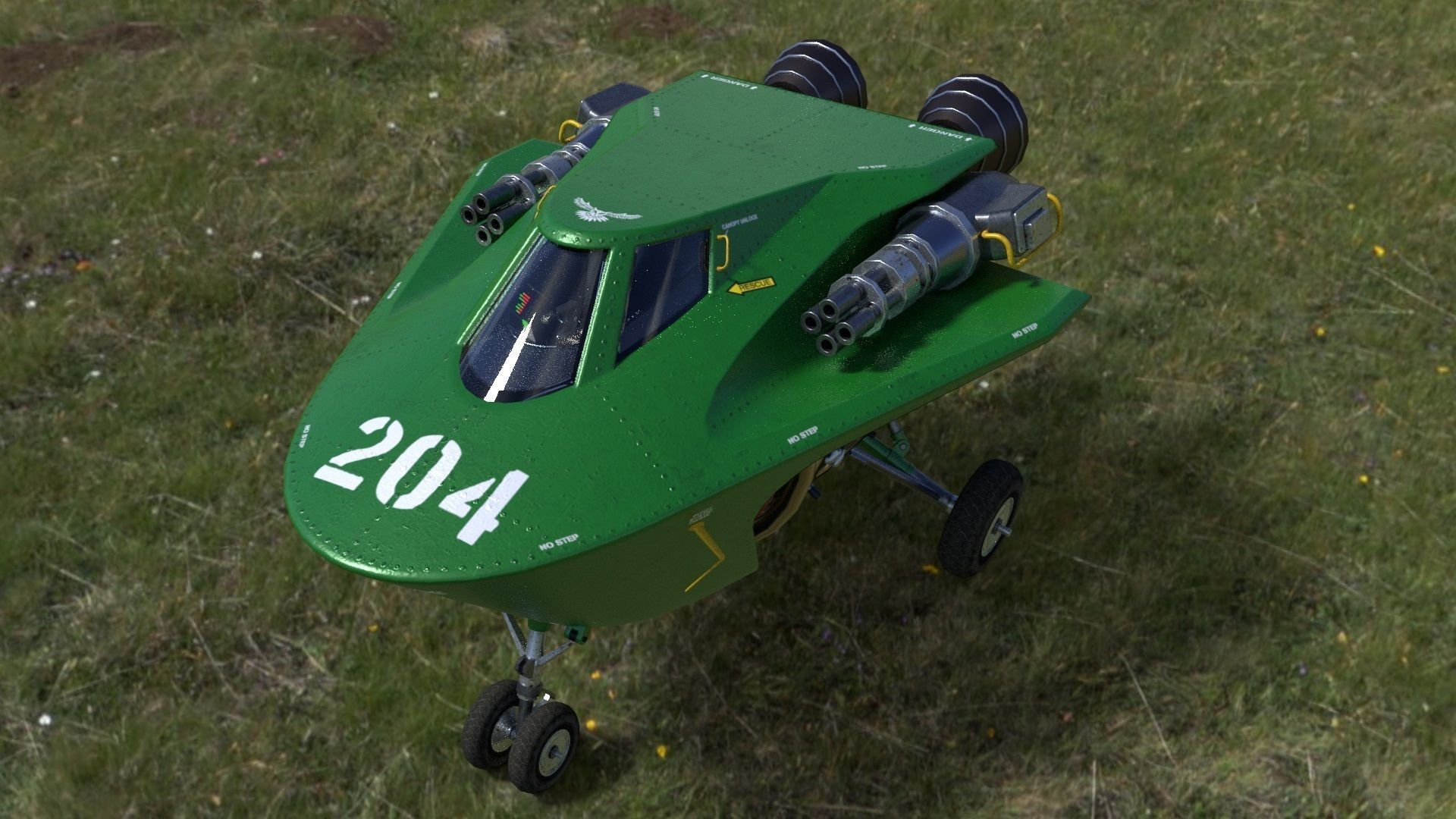 Cartoon Spacefighter 3D model_1