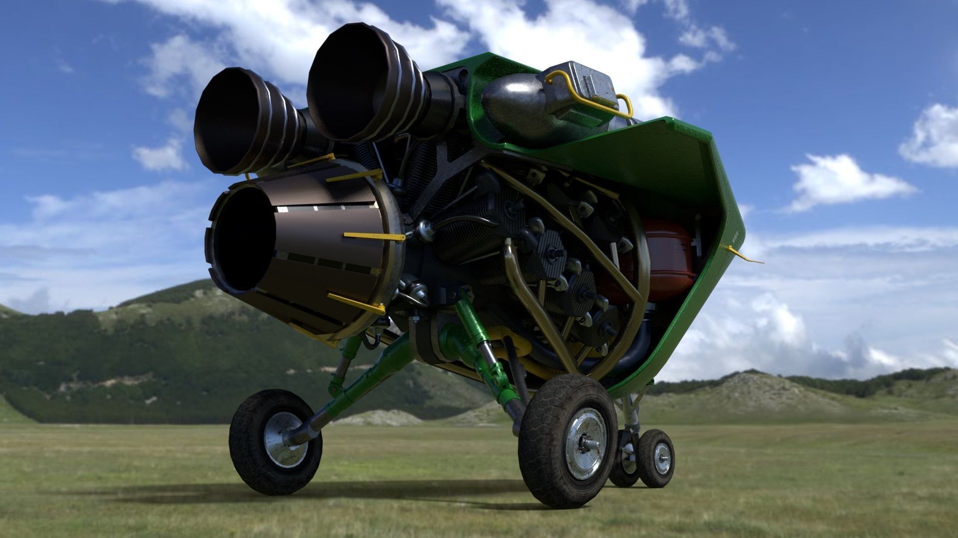 Cartoon Spacefighter 3D model_7