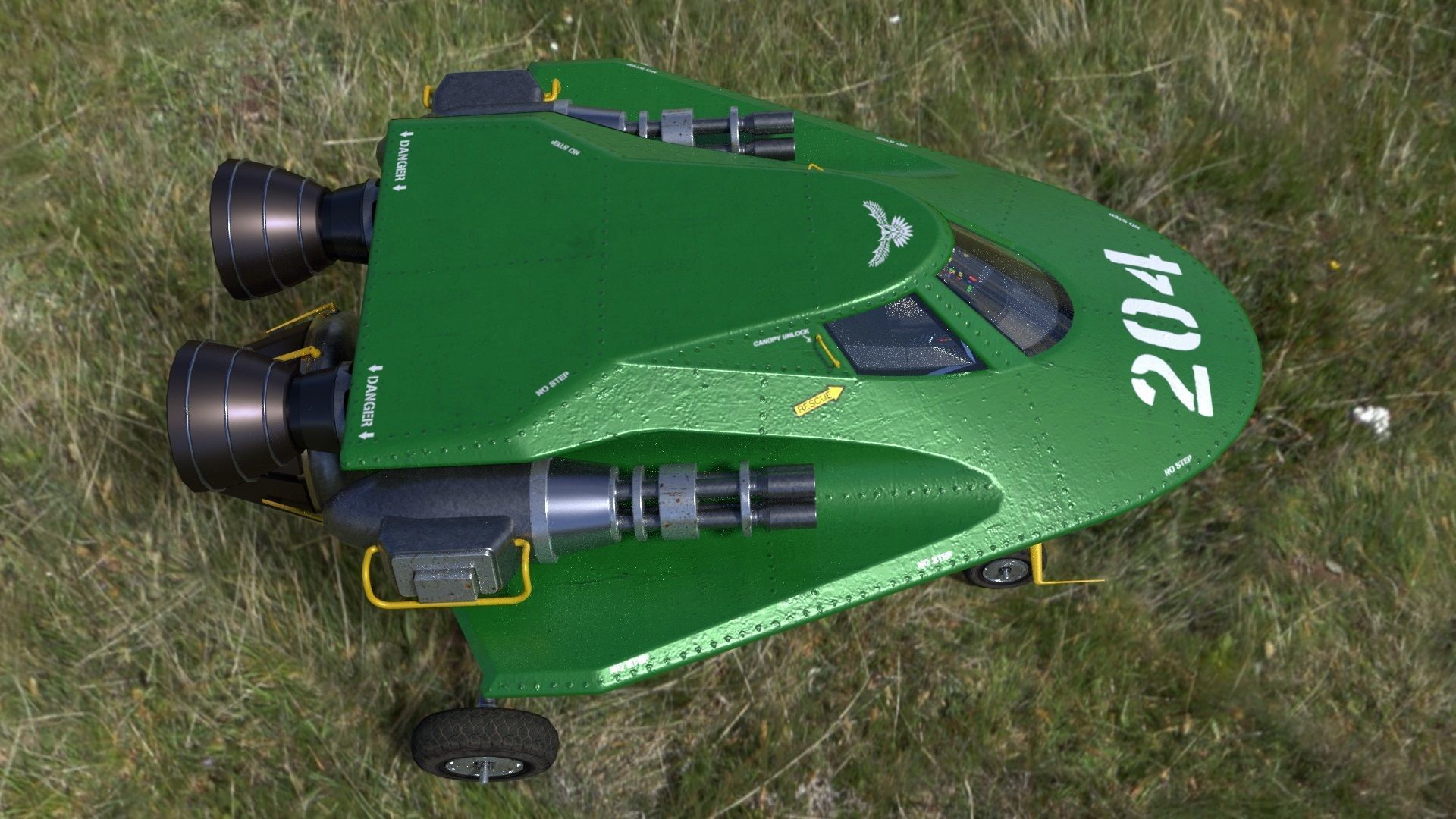 Cartoon Spacefighter 3D model_8