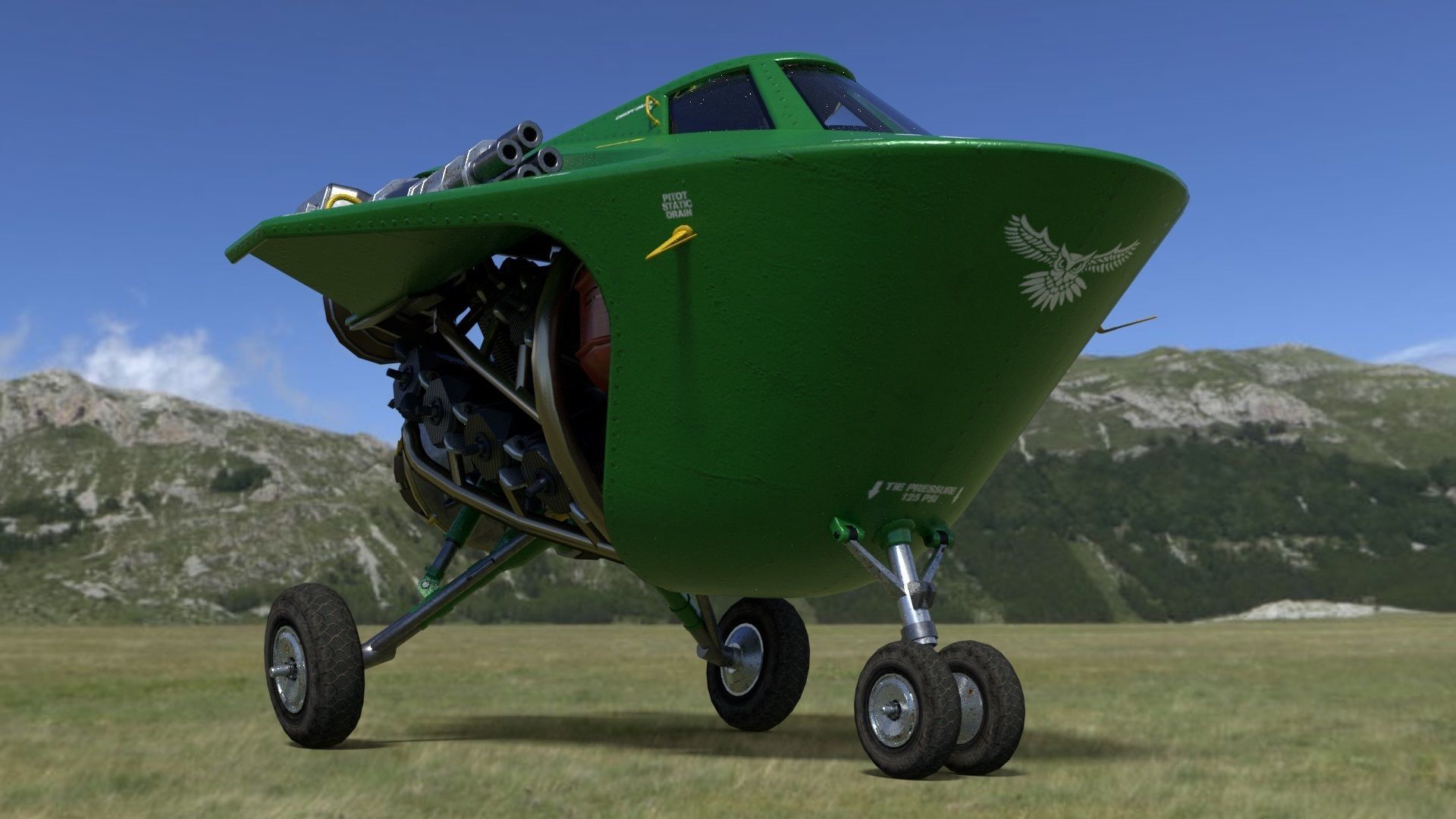 Cartoon Spacefighter 3D model_4