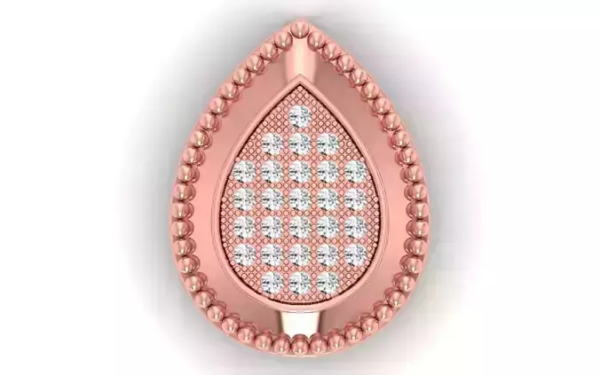 Solitaire Women Pendant 3dm STL OBJ FBX Render Details 3D print model