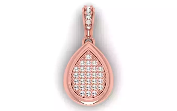 Solitaire Women Pendant 3dm STL OBJ FBX Render Details 3D print model