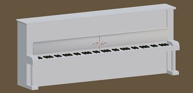 Upright White Piano Low-poly 3D model