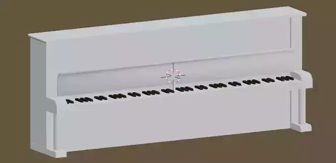 Upright White Piano Low-poly 3D model