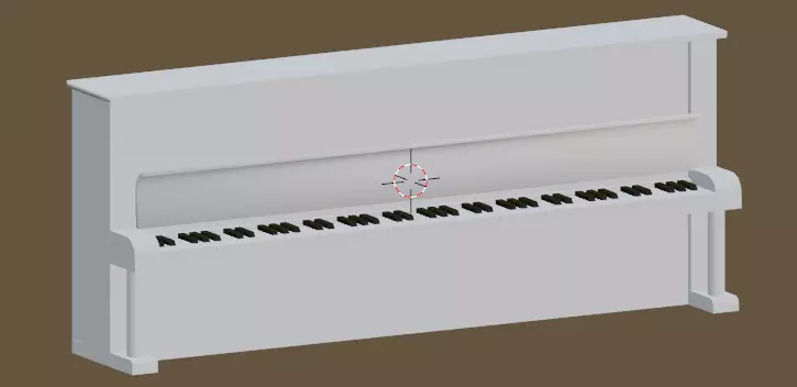 Upright White Piano Low-poly 3D model_0