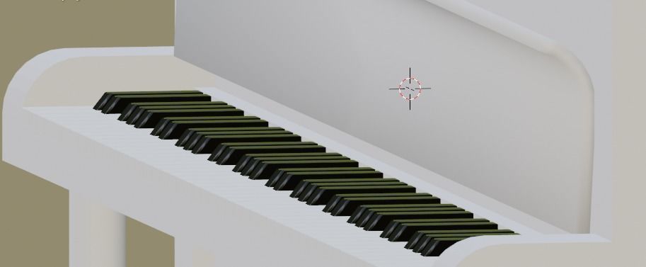 Upright White Piano Low-poly 3D model_1
