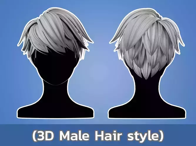 3D anime hair style No 008