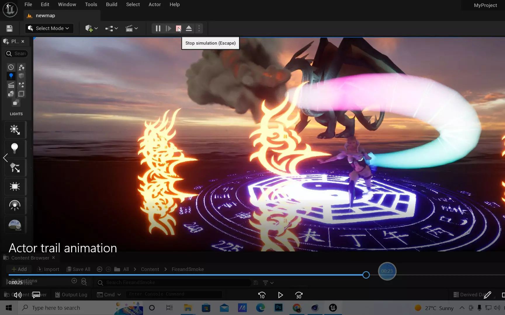 FX and Actor trail and dragon VFX animation Low-poly 3D model_0