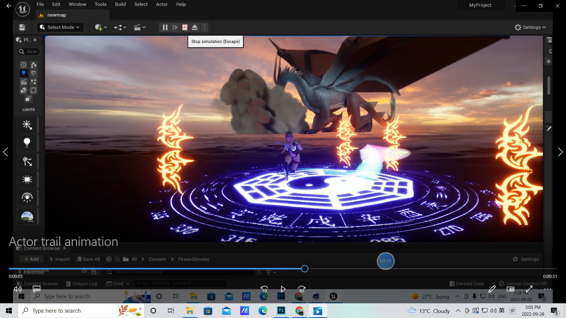 FX and Actor trail and dragon VFX animation Low-poly 3D model_3