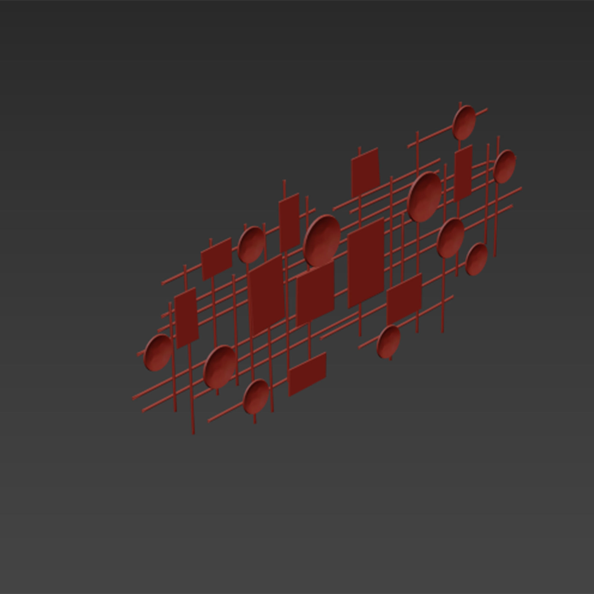 Corrigan studio large modern industrial wall decor 3D model_5