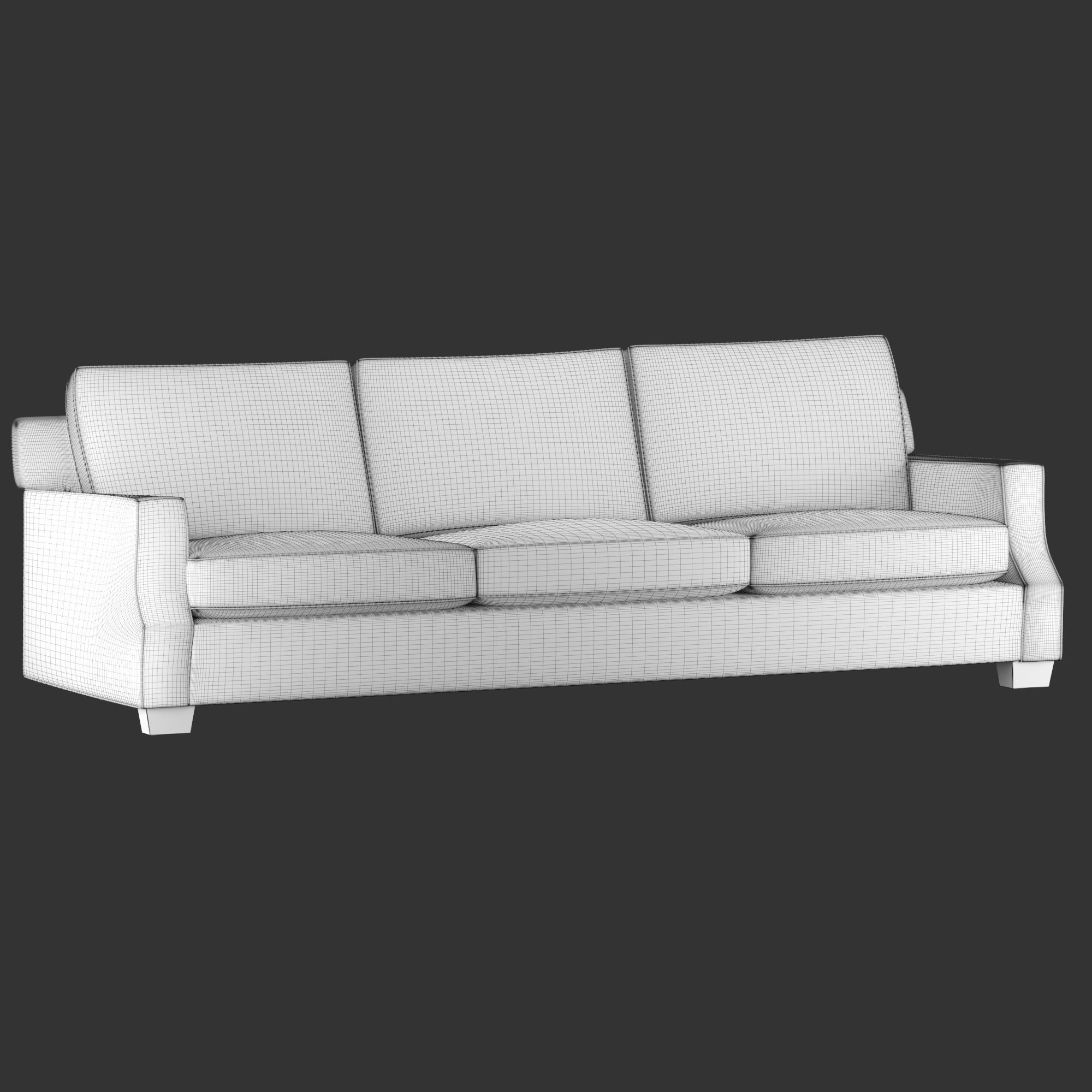 Chambers Sofa Low-poly 3D model_5