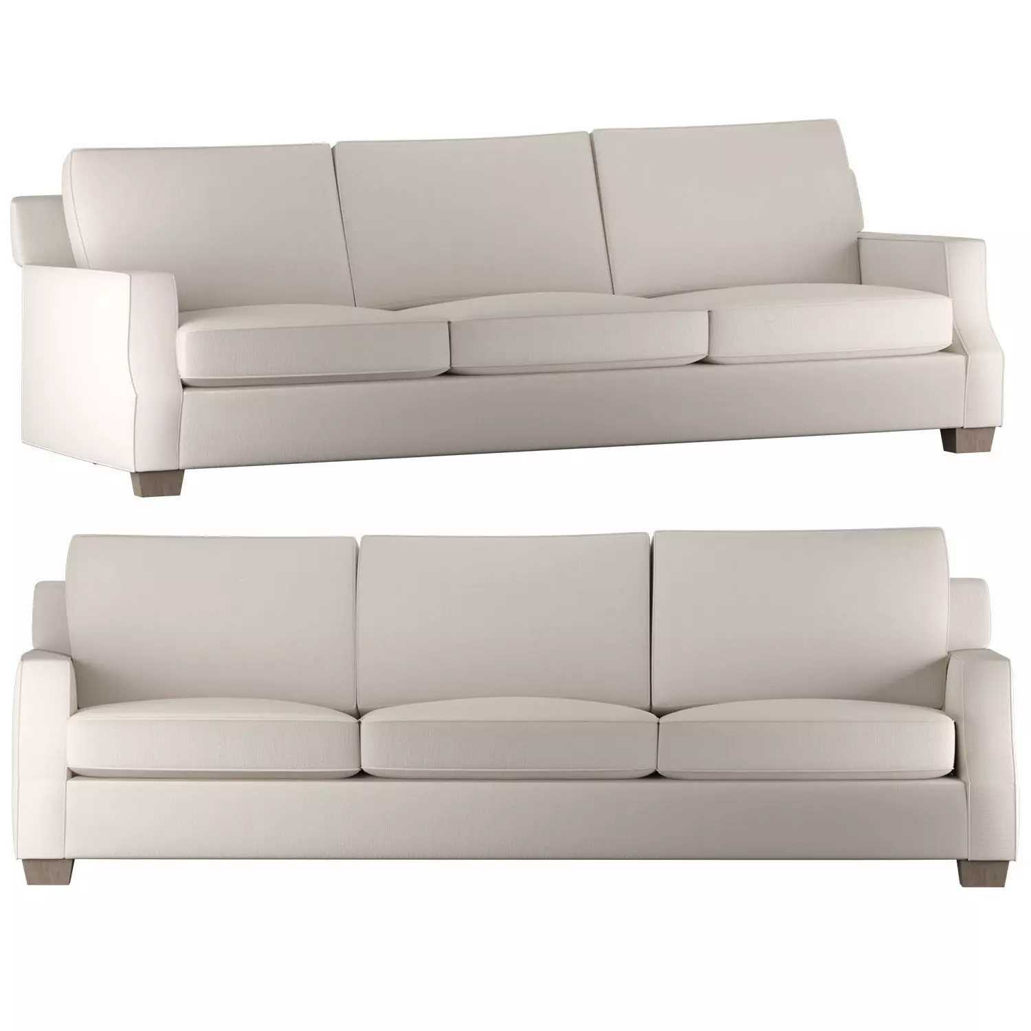 Chambers Sofa Low-poly 3D model_0
