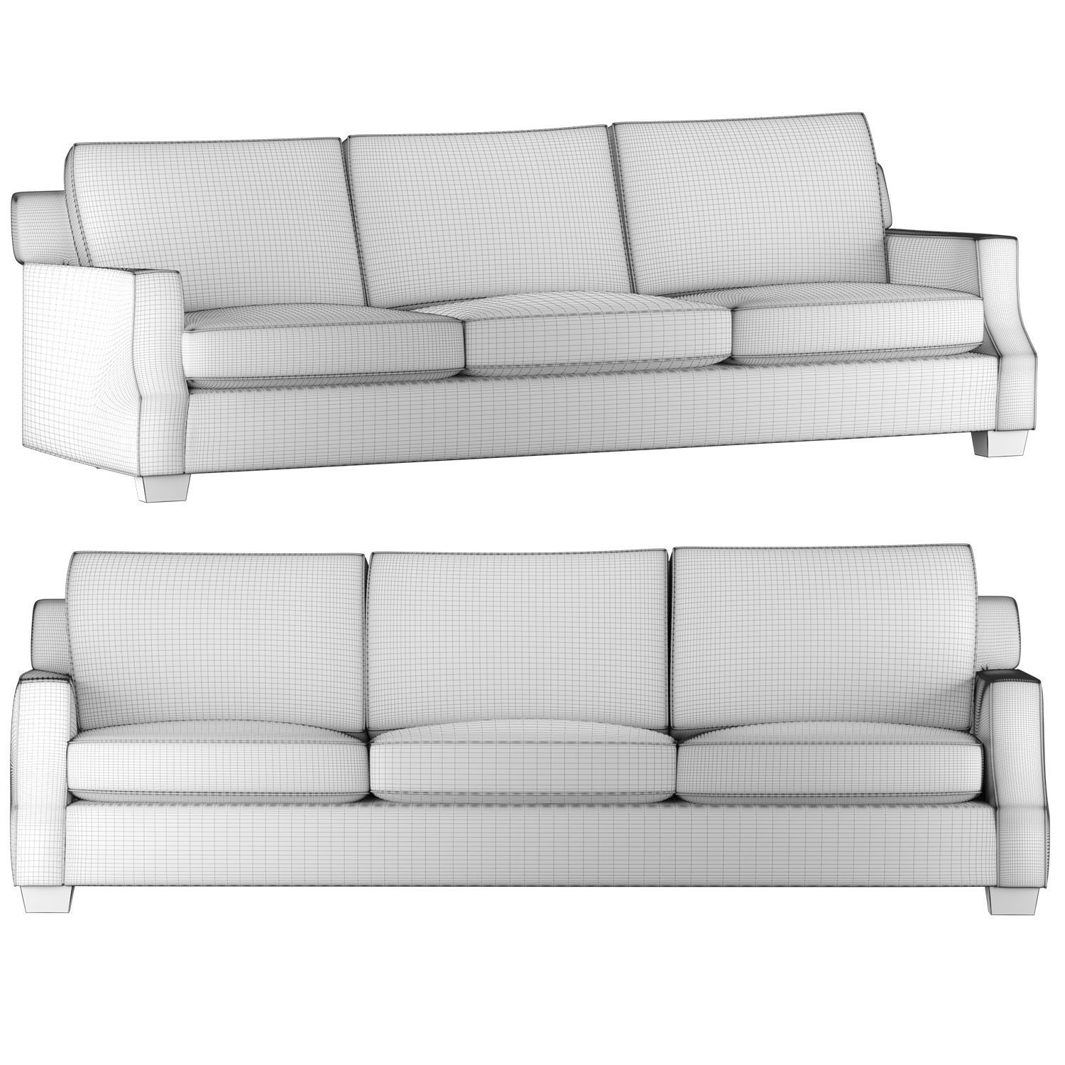 Chambers Sofa Low-poly 3D model_1