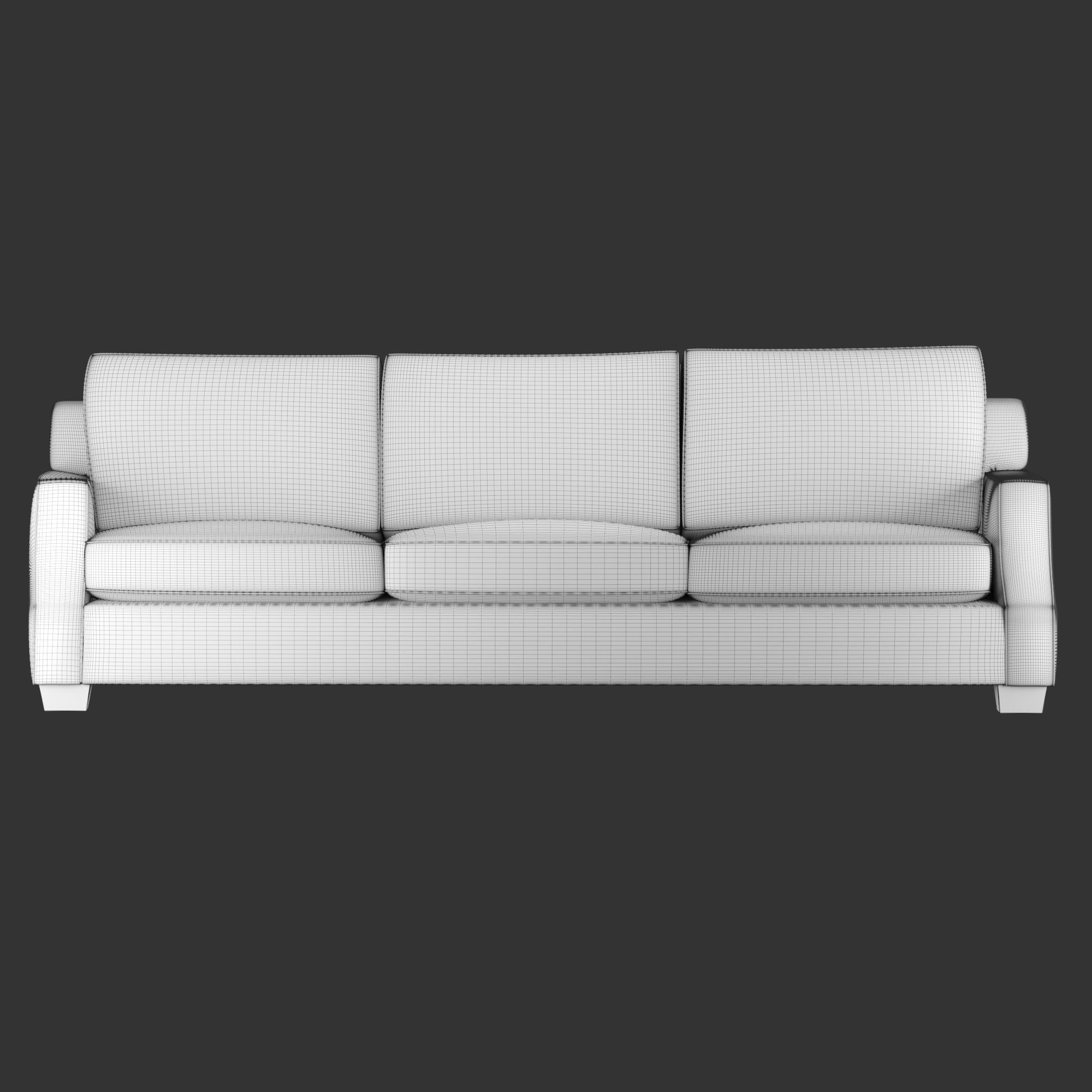 Chambers Sofa Low-poly 3D model_3