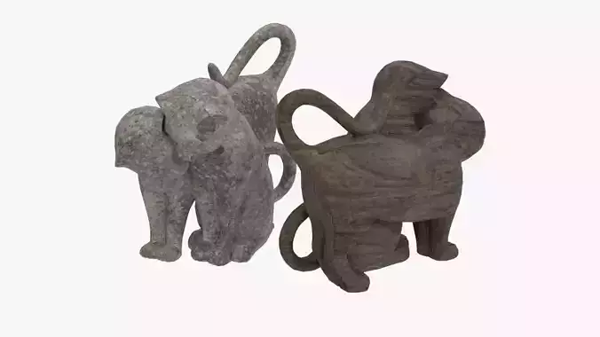 4K texture statue cat for decoration