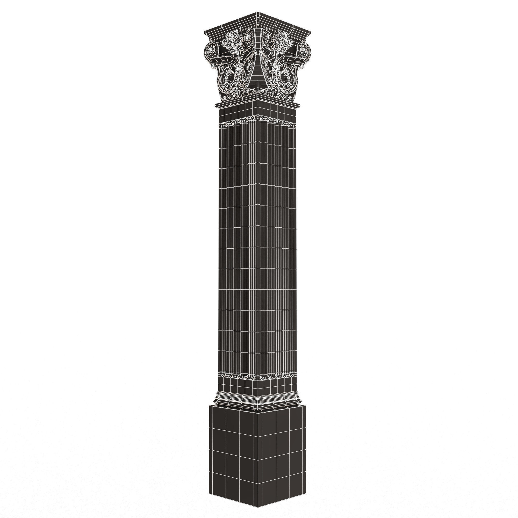 Column Capital 0702 Low-poly 3D model_12