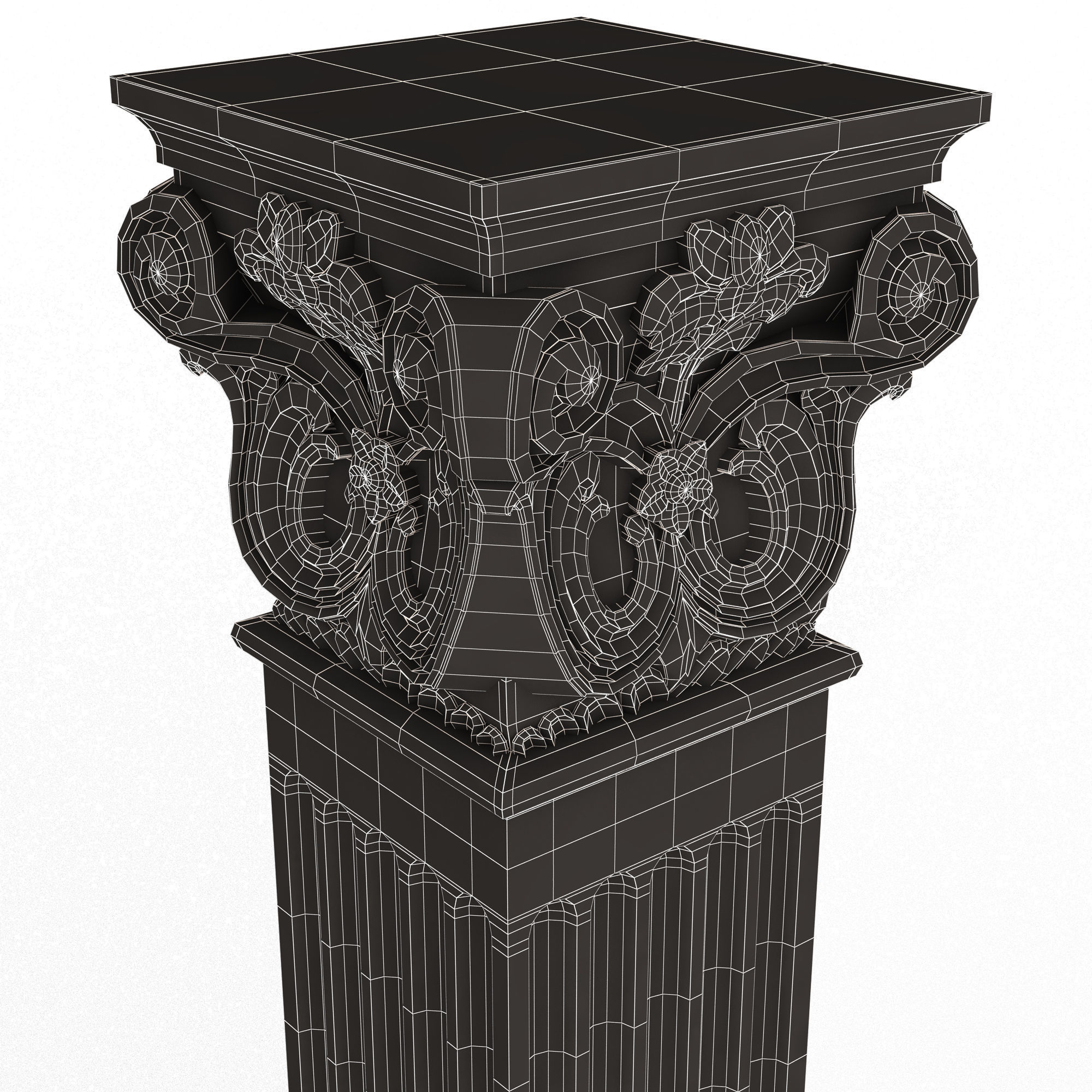 Column Capital 0702 Low-poly 3D model_13