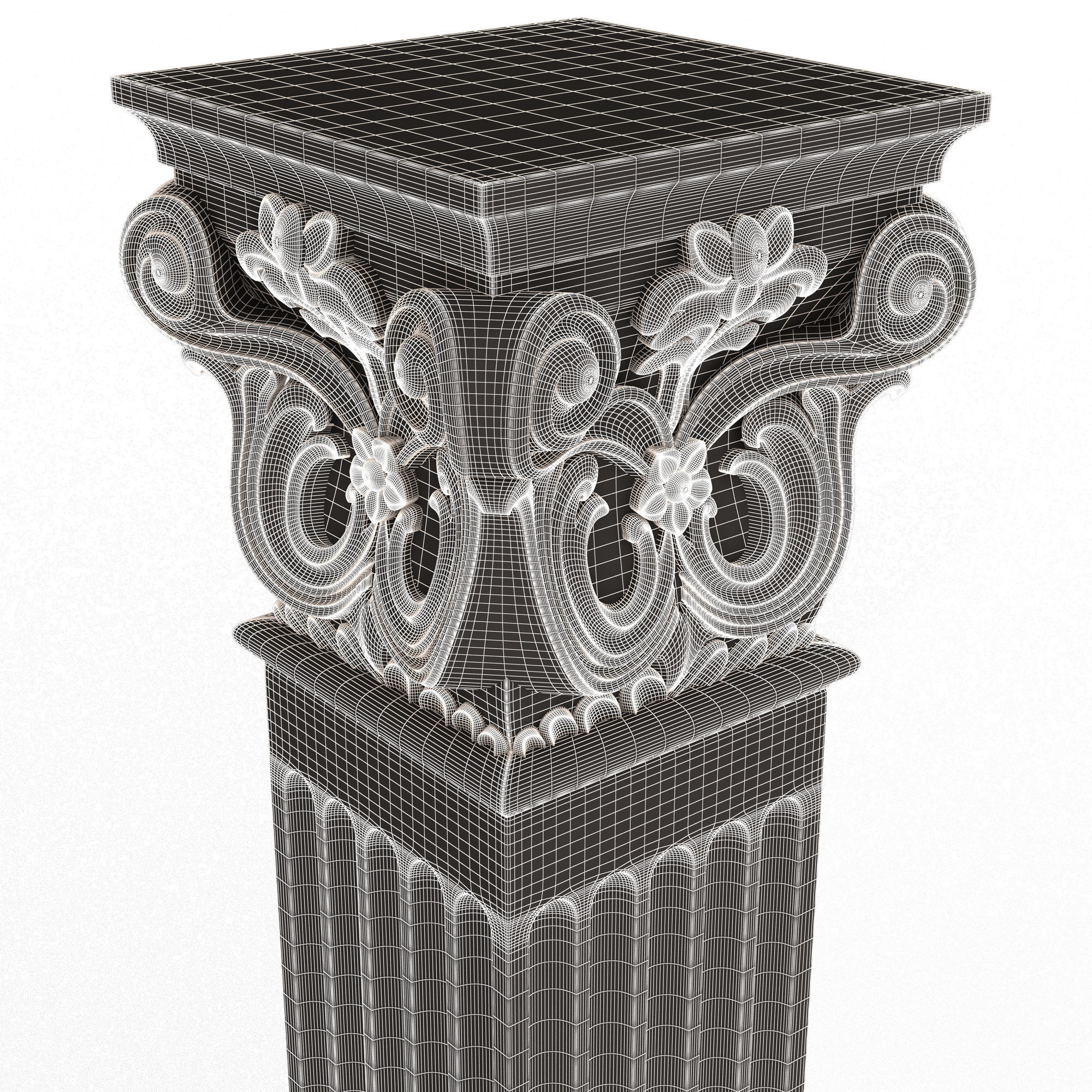 Column Capital 0702 Low-poly 3D model_7