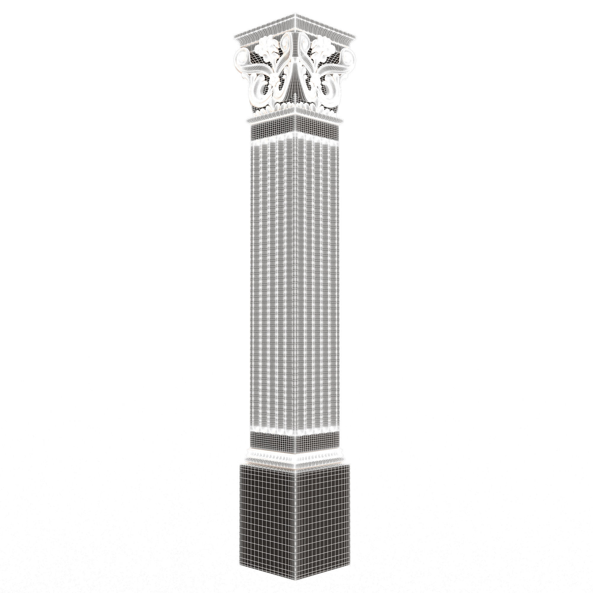Column Capital 0702 Low-poly 3D model_6