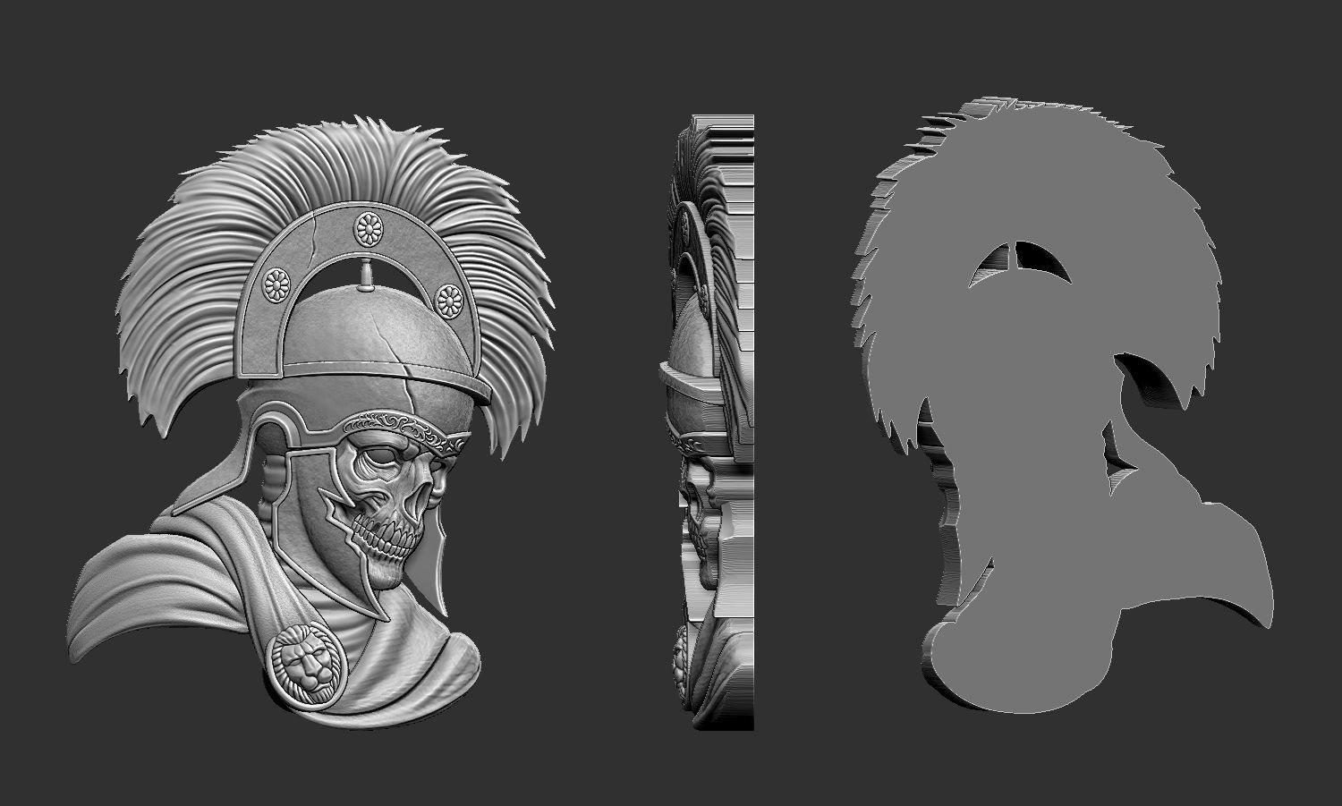 Centurion Undead Relief 3D print model_1