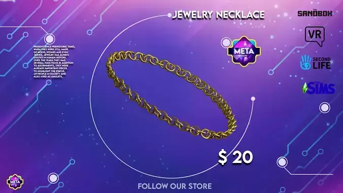 Jewelry Necklace Model and Textures Gold