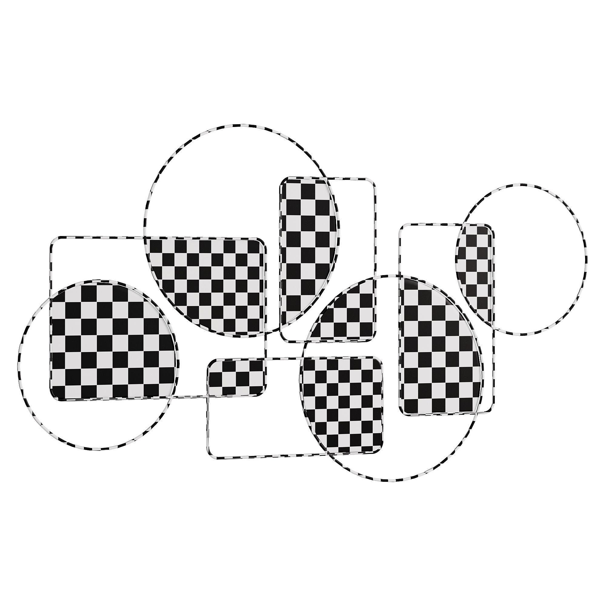 Metallic Shapes Wall Decor by Wayfair 3D model_4