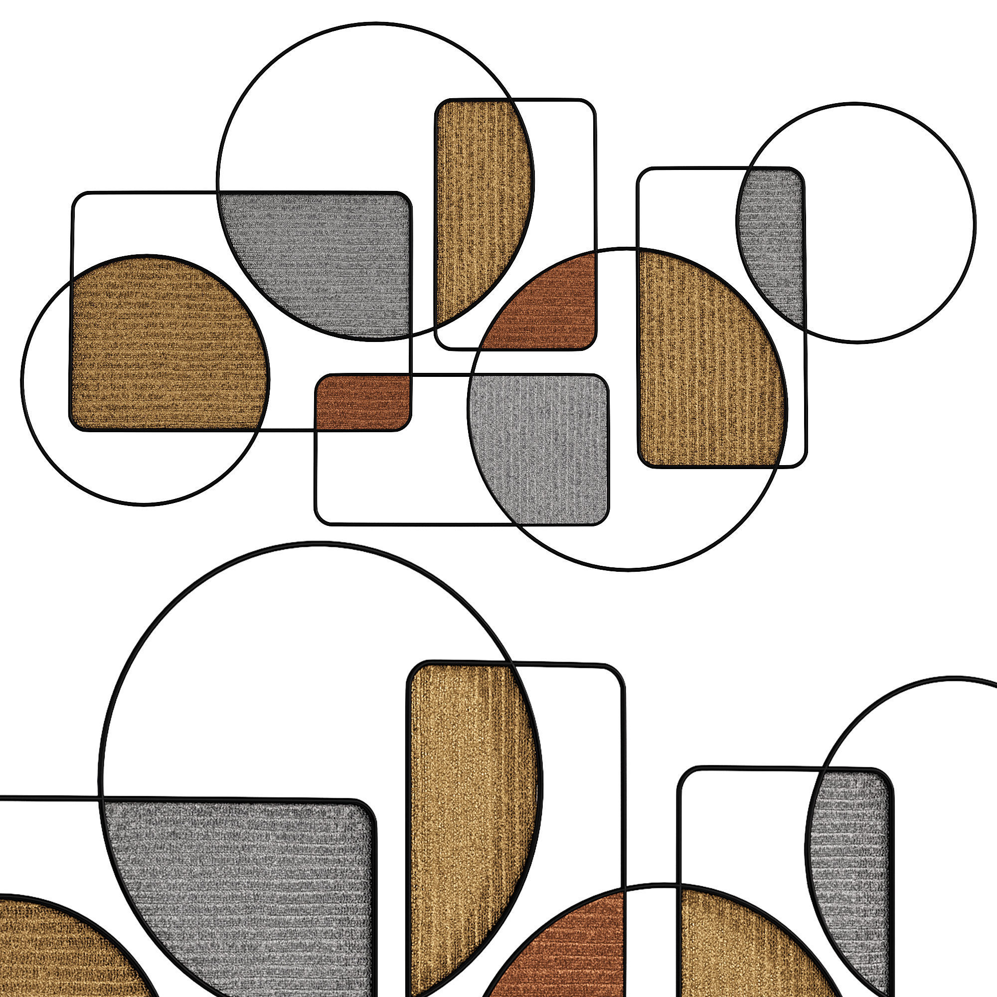 Metallic Shapes Wall Decor by Wayfair 3D model_1