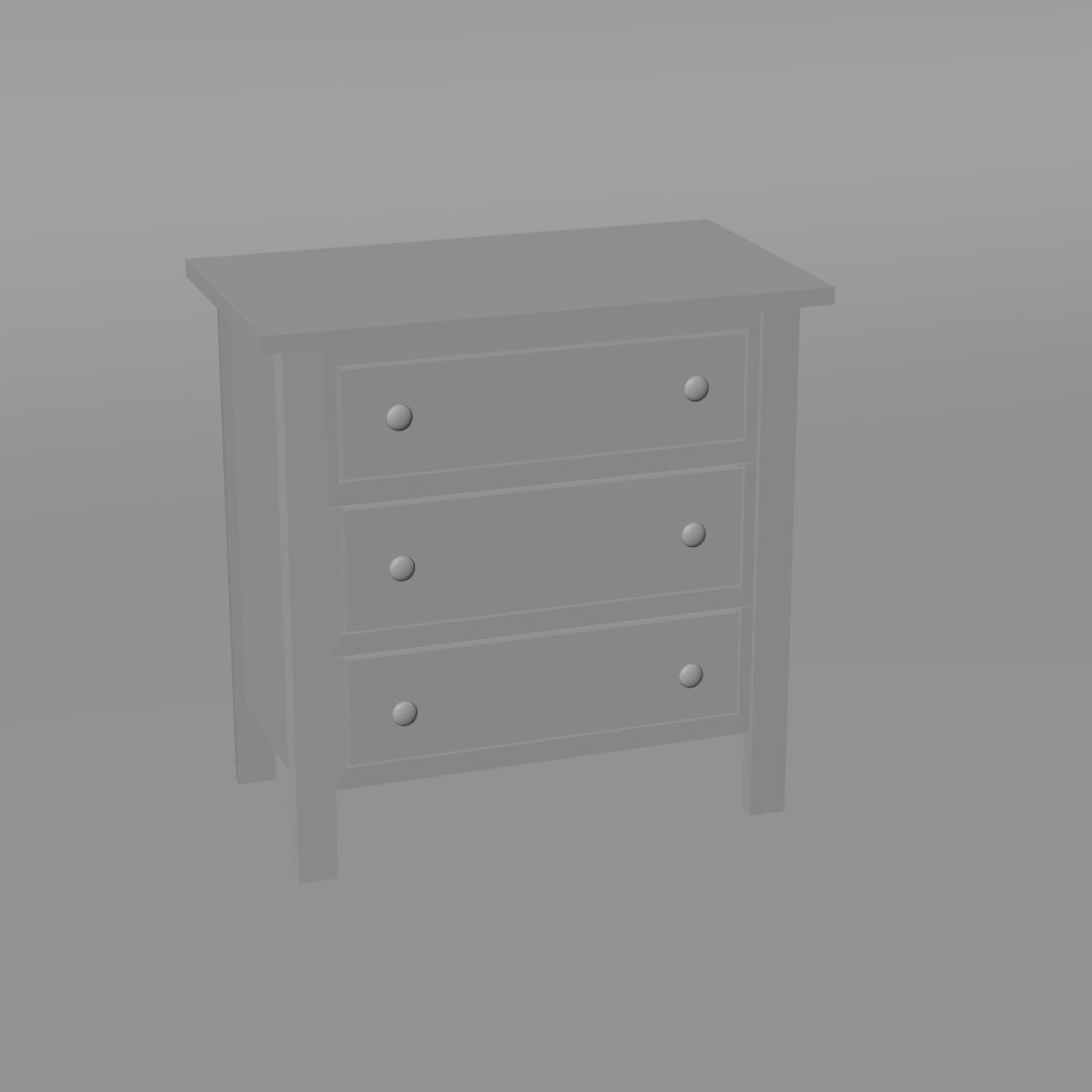 Chest of Drawers Low-poly 3D model_10