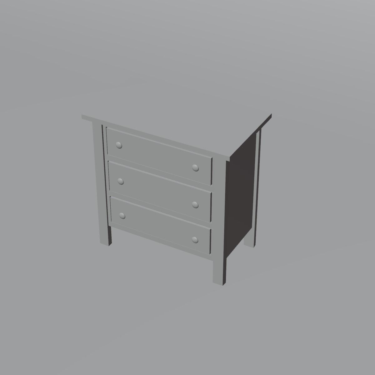 Chest of Drawers Low-poly 3D model_11