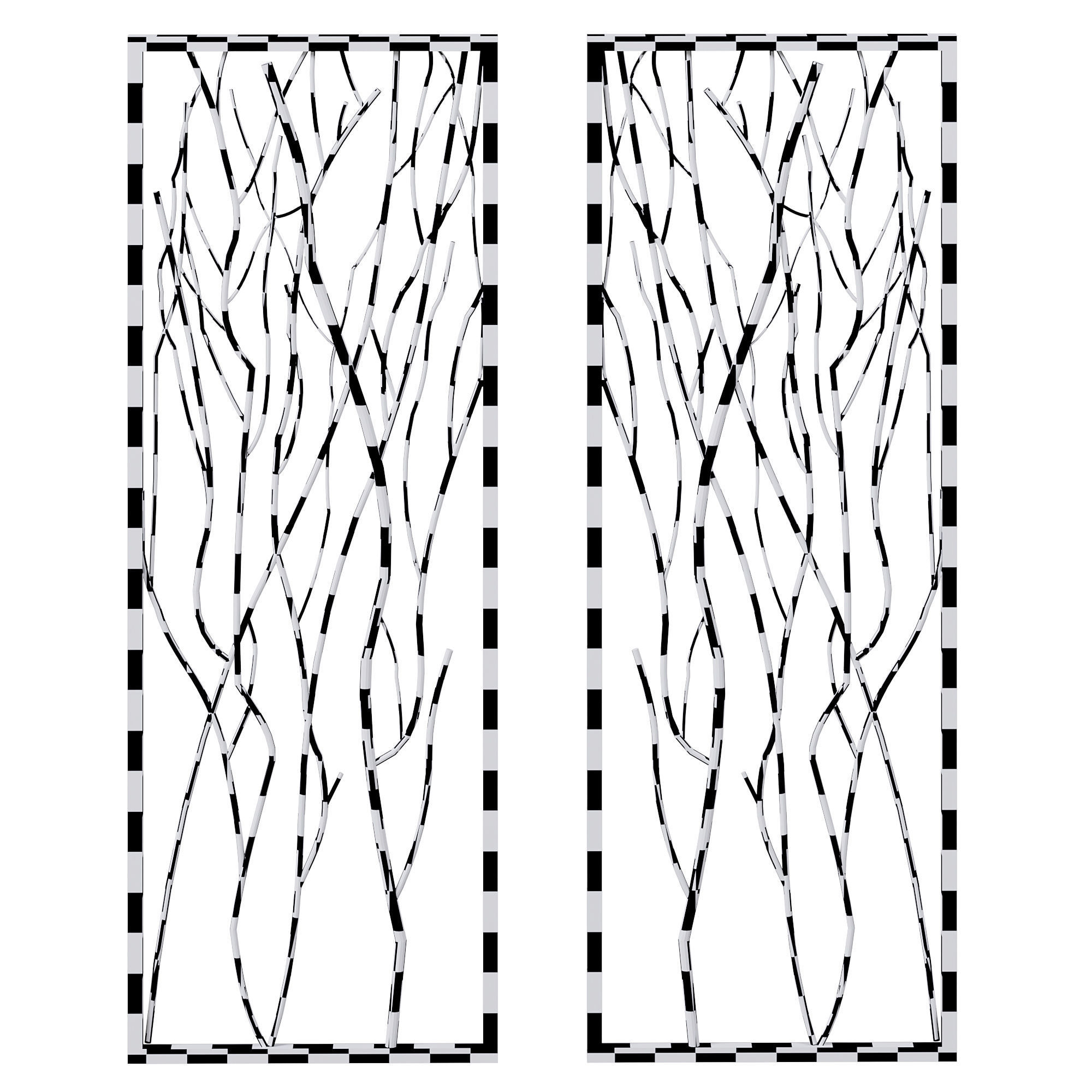 oliver 2 piece metal branch wall decor 3D model CGTrader