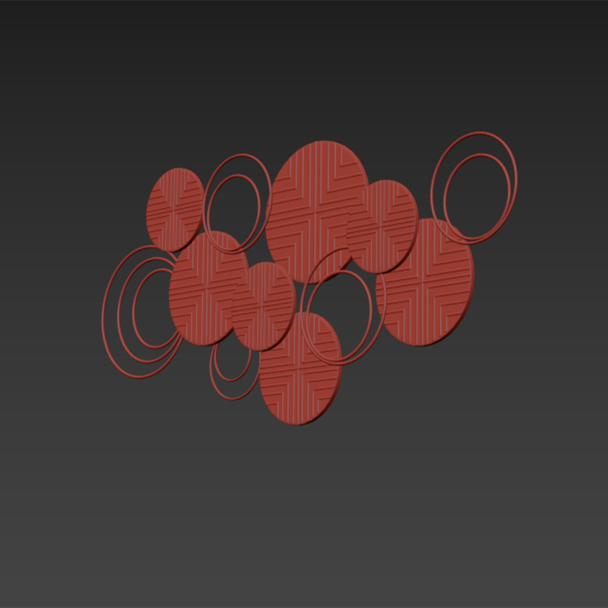 Mercury row Layered Herringbone Plates Wall Decor 3D model_5