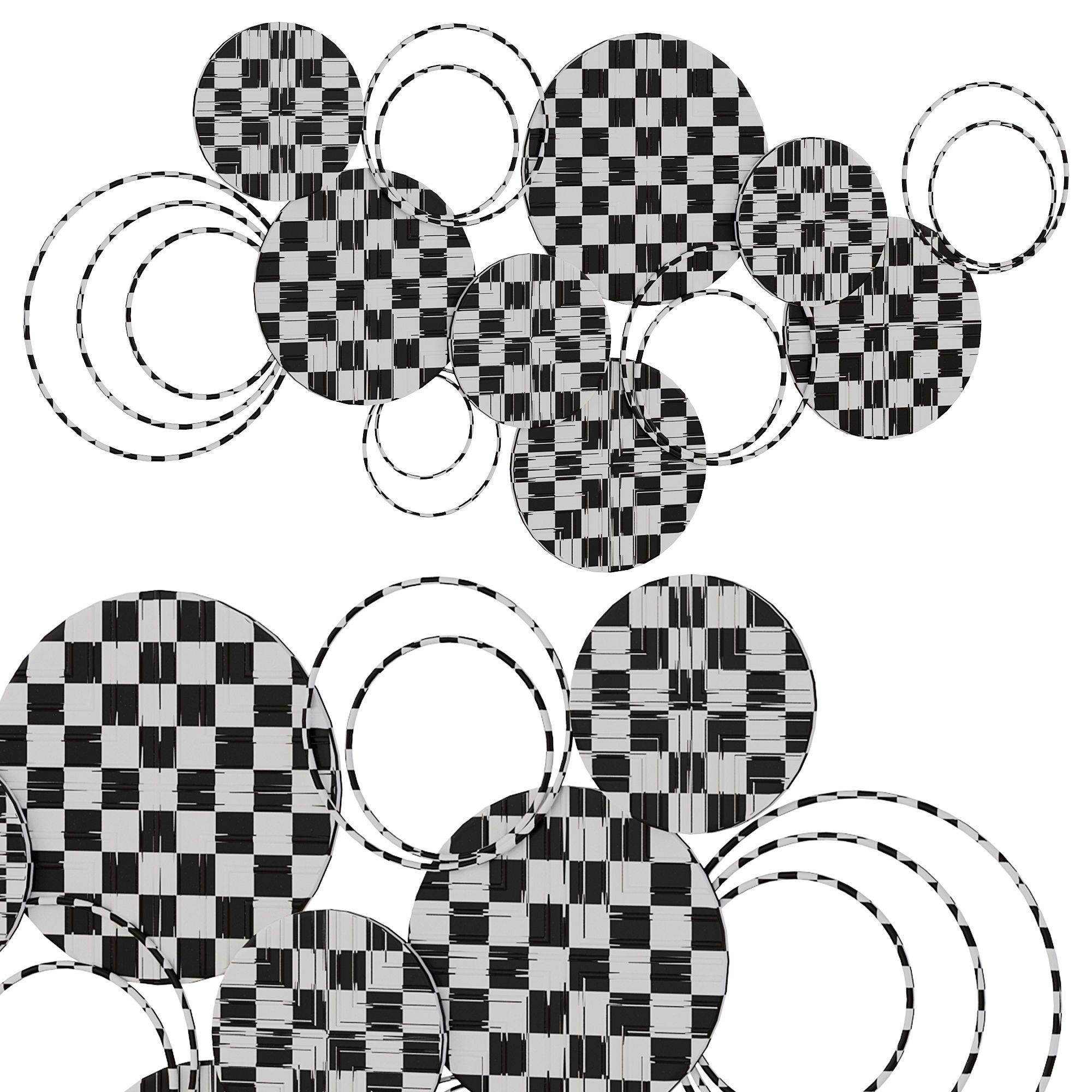 Mercury row Layered Herringbone Plates Wall Decor 3D model_4