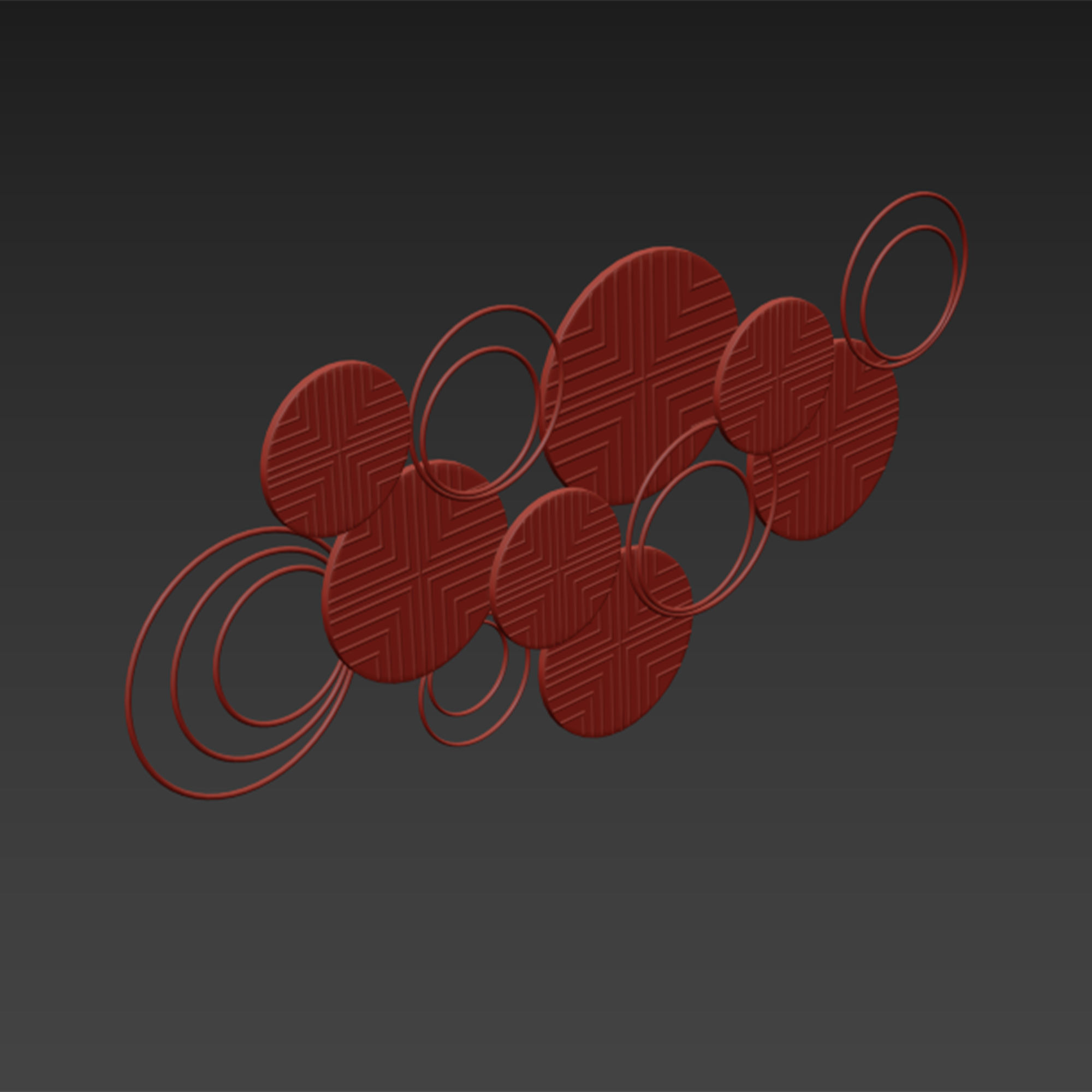 Mercury row Layered Herringbone Plates Wall Decor 3D model_6