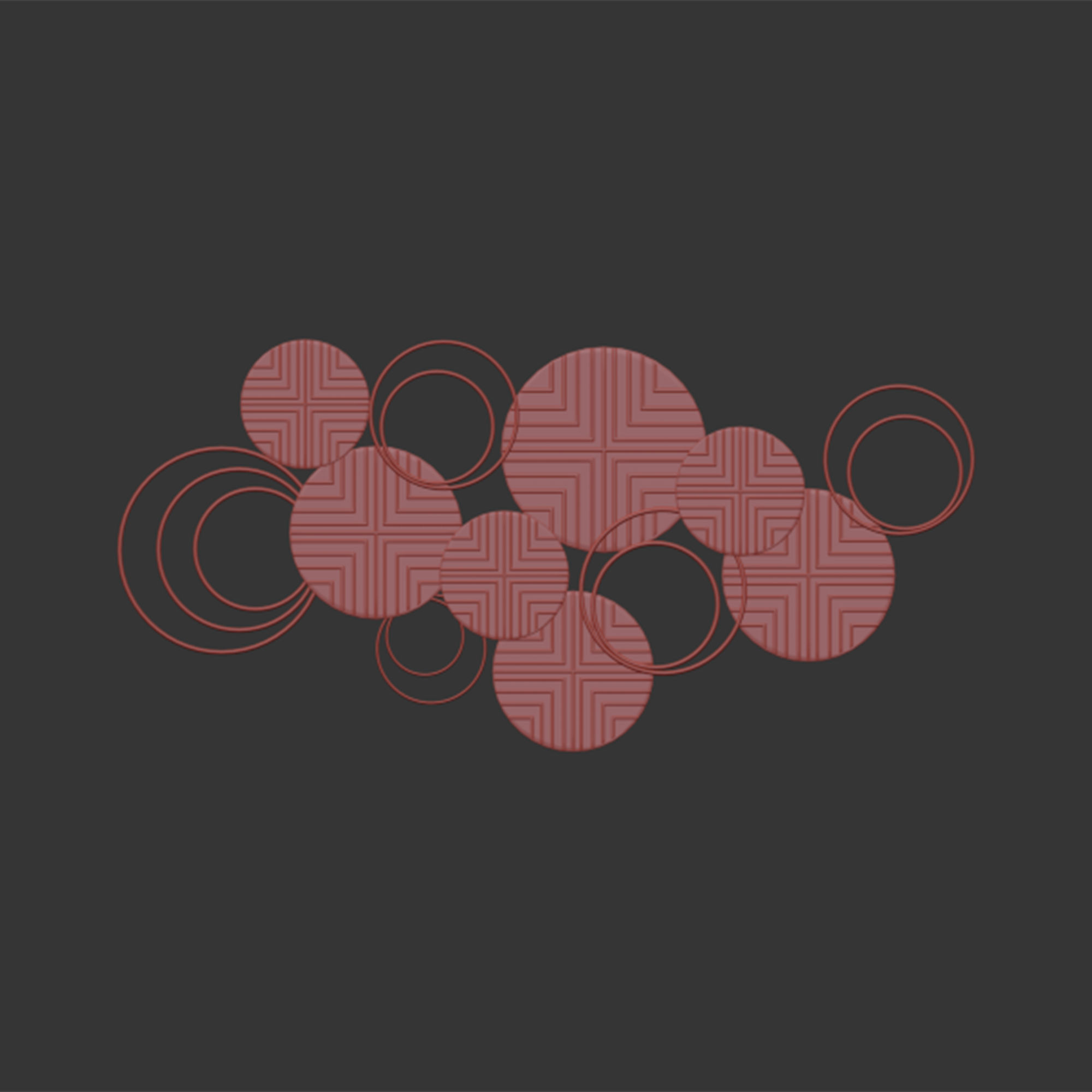 Mercury row Layered Herringbone Plates Wall Decor 3D model_7