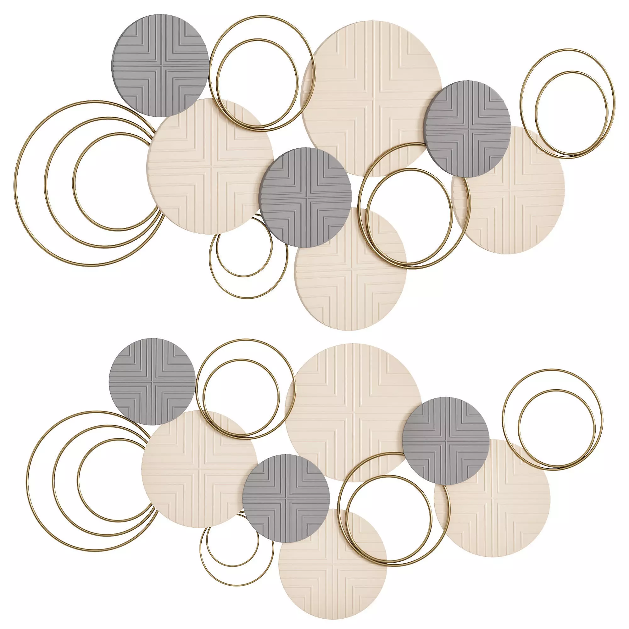 Mercury row Layered Herringbone Plates Wall Decor 3D model_0