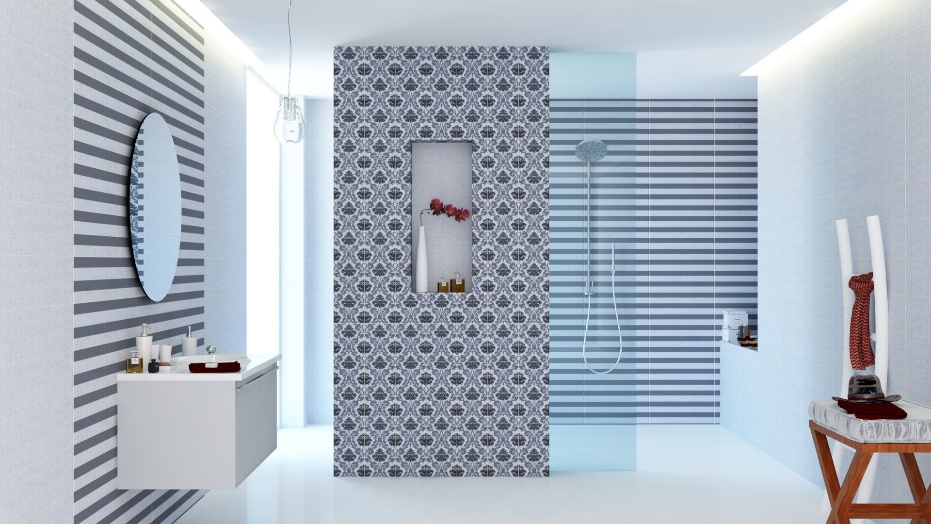 Bathroom Interior Scene for 3DSMax and V-ray Render 3D model 3D model_1