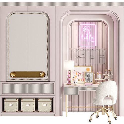 Wardrobe for Children and Teenager 01 3D model