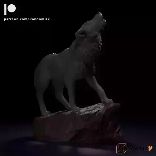 Howling Wolf 3D print model