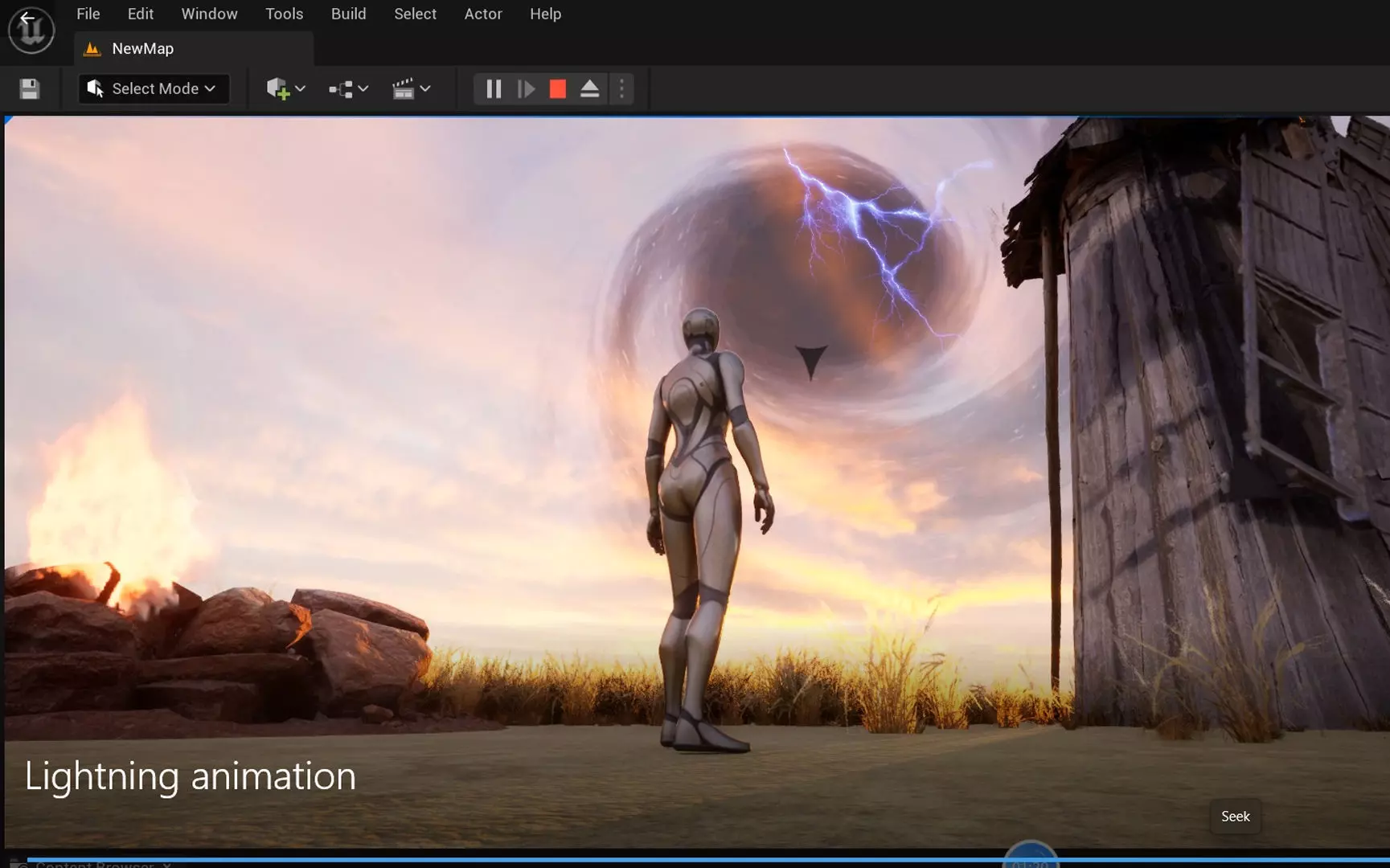 Blackhole and VFX scene and windmill animation Low-poly 3D model_0
