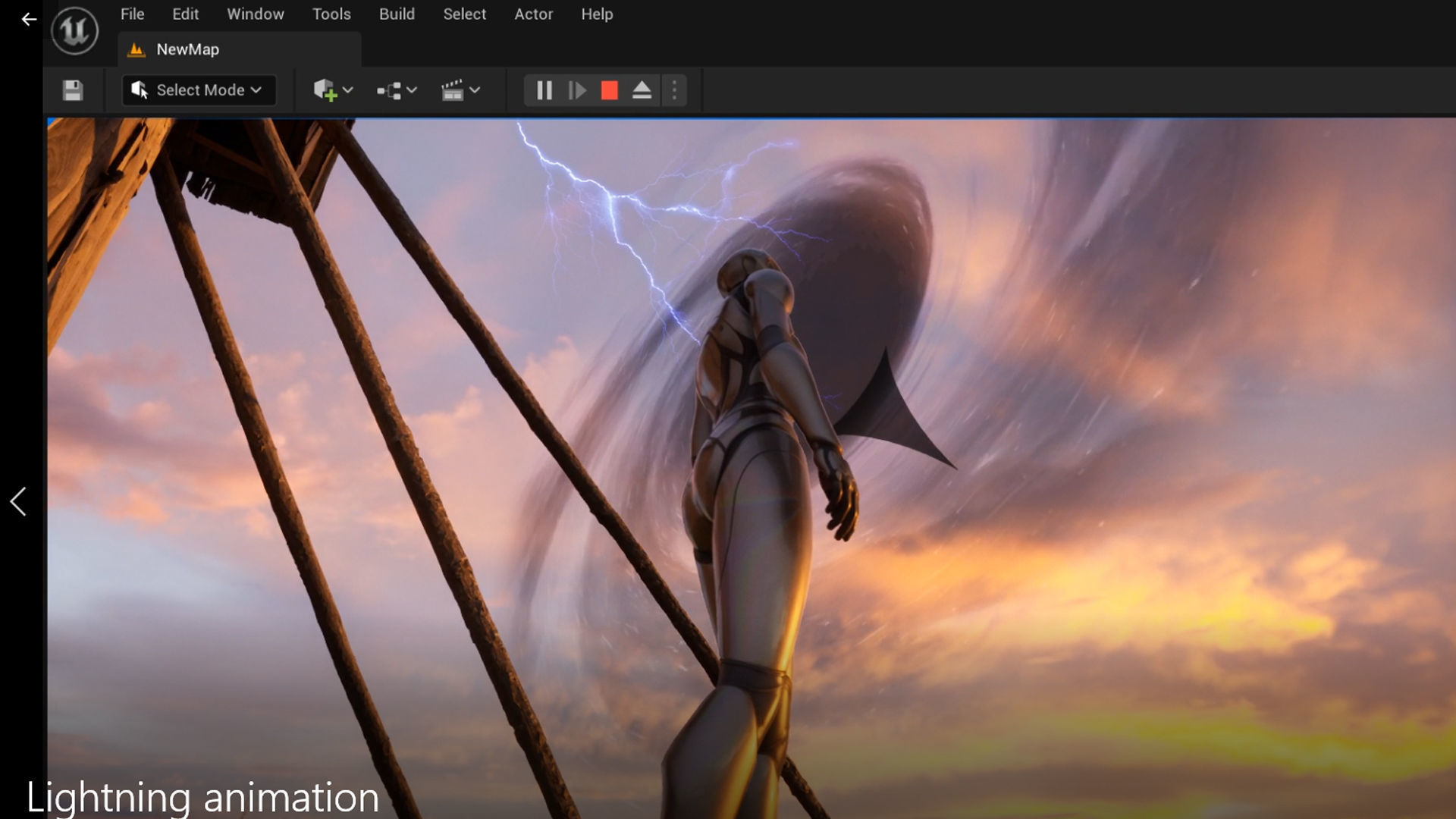 Blackhole and VFX scene and windmill animation Low-poly 3D model_4