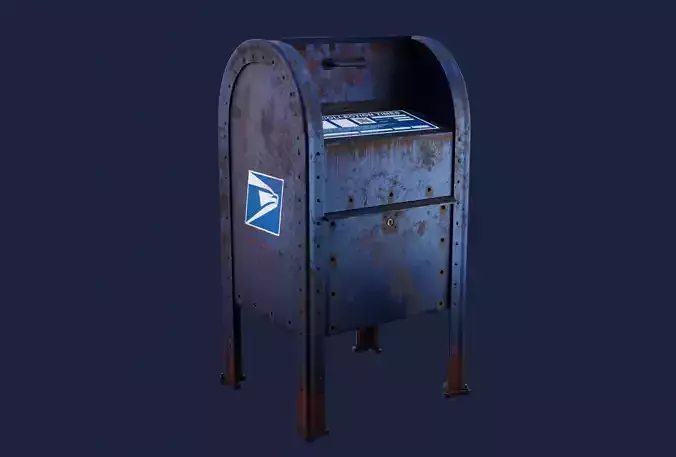 Mailbox 3D Model old rusty