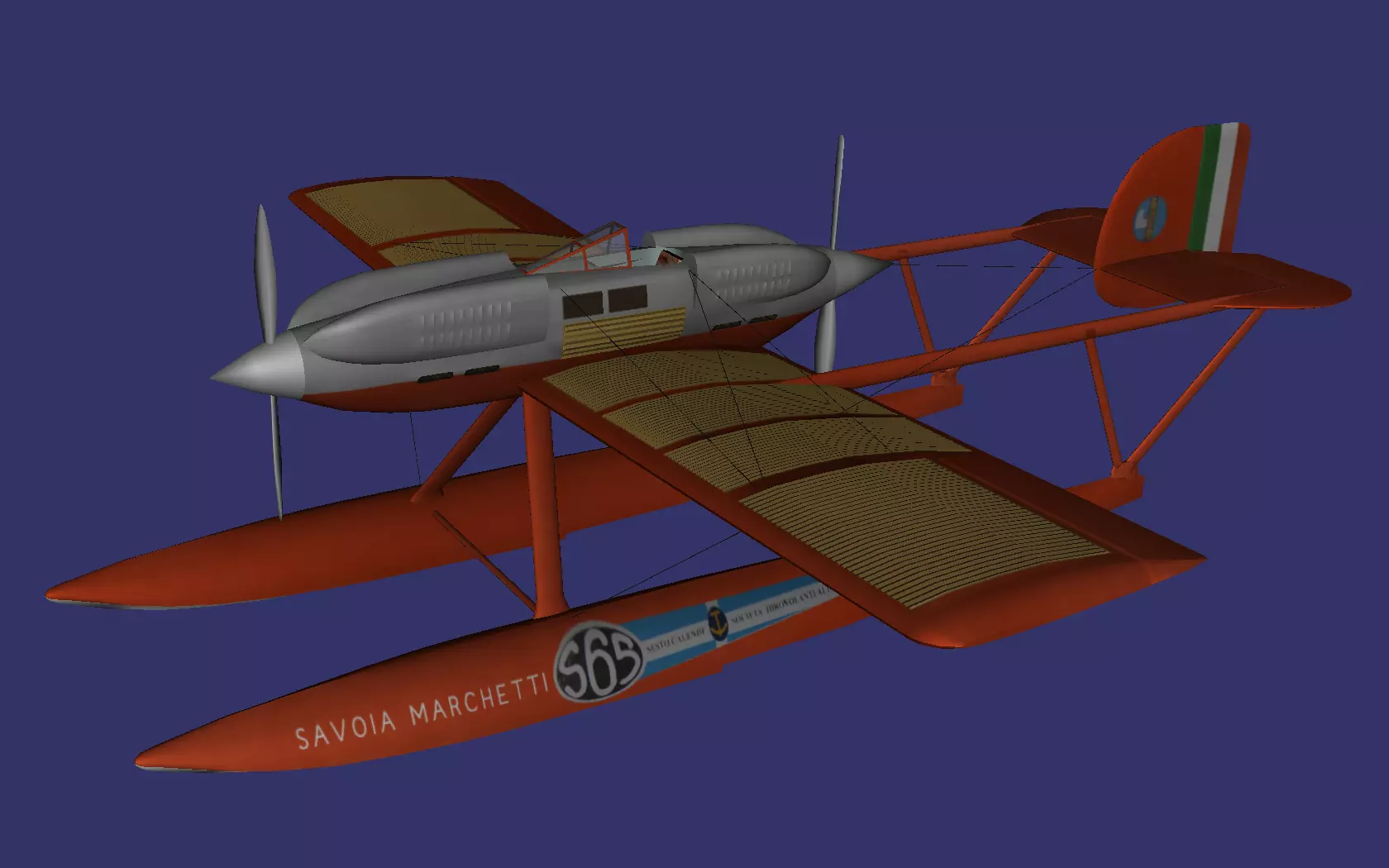 Savoia Marchetti S 65 Low-poly 3D model