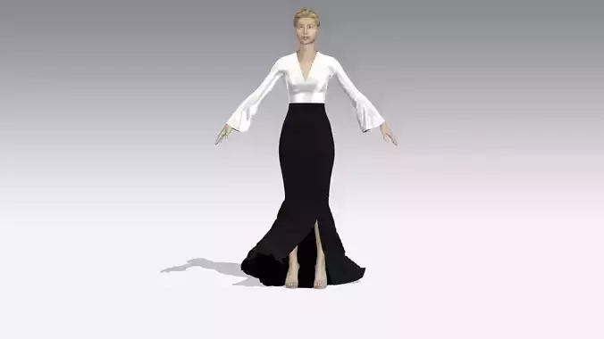 BLACK AND WHITE COLOR MATTE COTTON FABRIC  DRESS