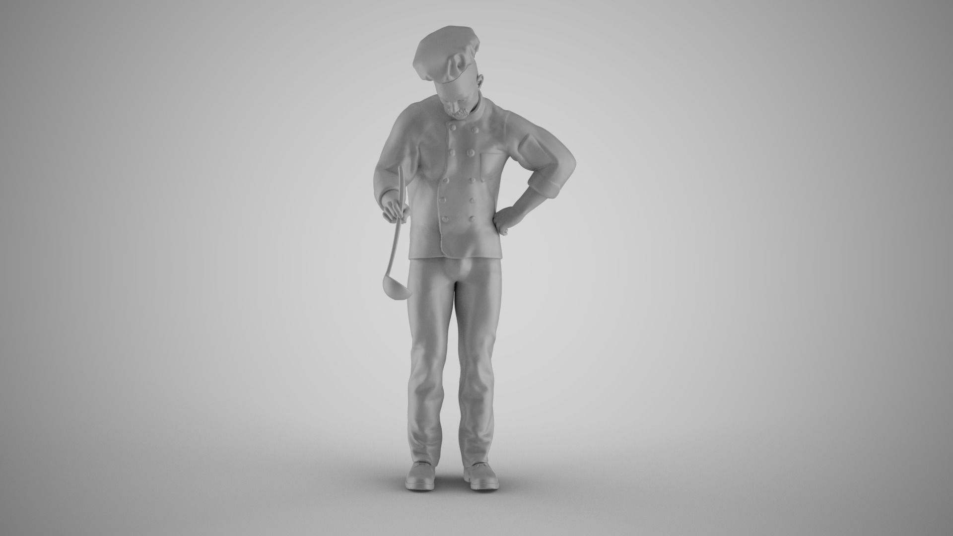 Cooking Man 3D print model_3