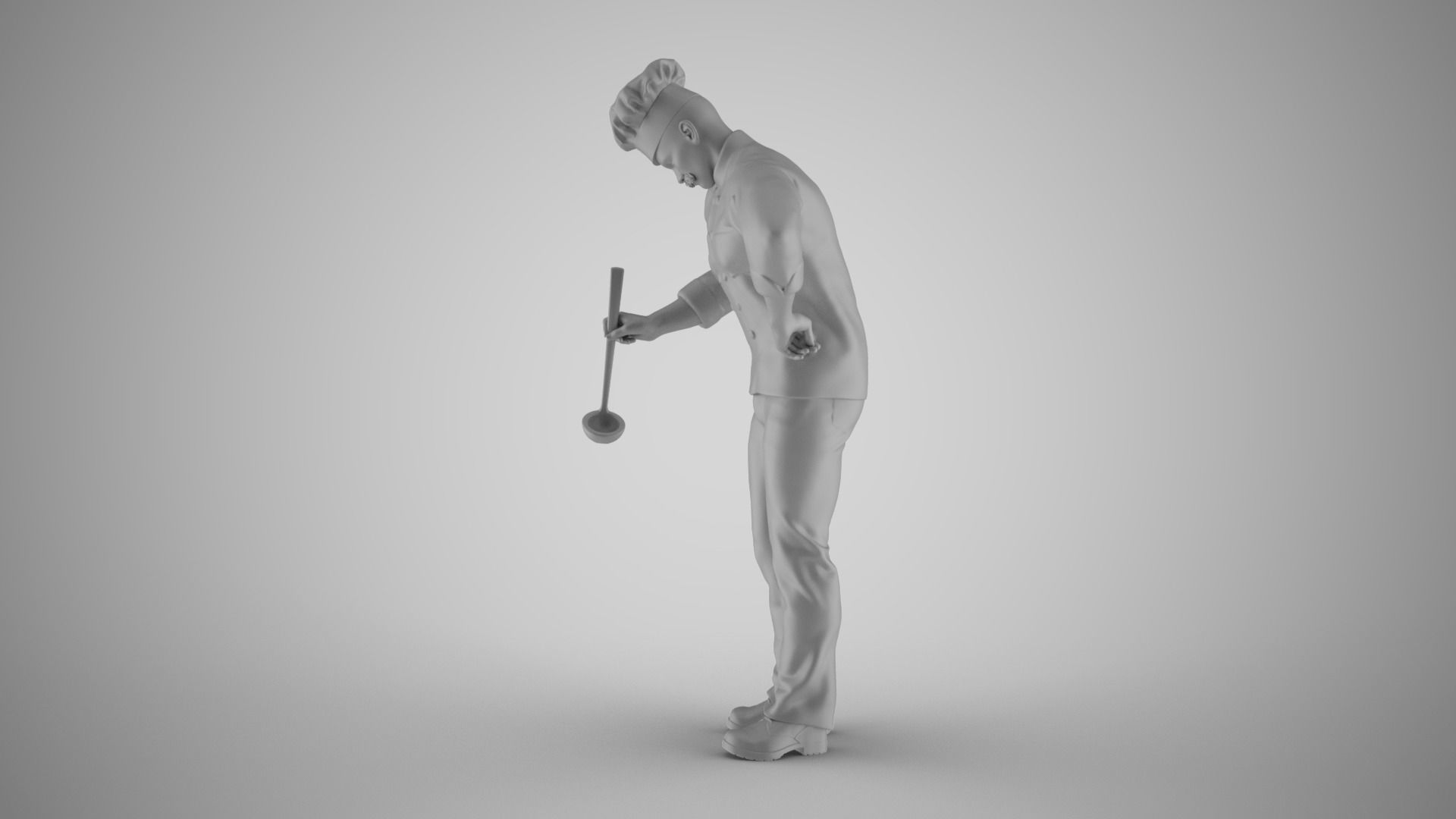 Cooking Man 3D print model_1