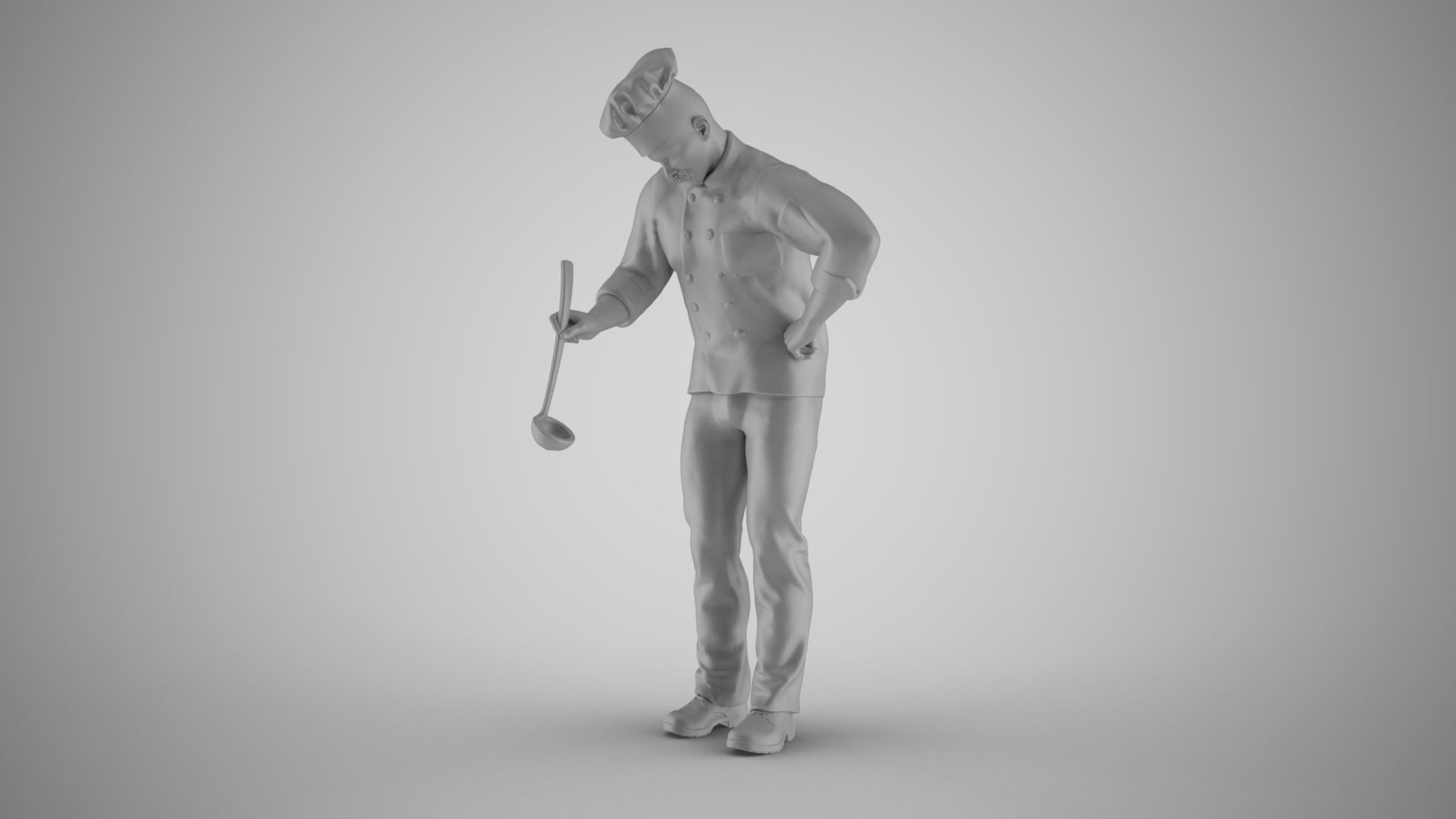 Cooking Man 3D print model_2